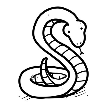 Snake In Cute Animal Character Illustration Design