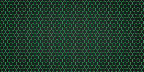Green hexagon and black abstract background