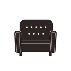 Silhouette of cozy soft armchair. Home interior concept. Vector illustration