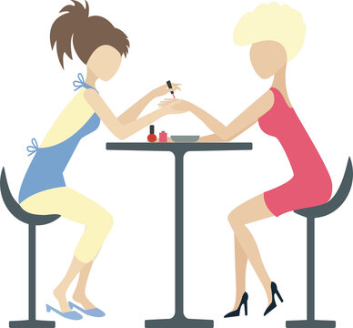 recommend clip art: Silhouettes of a girl women do manicure, PNG, nail salon, paints nails, treatment of nails, master of manicure.
