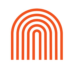 abstract boho shape in retro style. minimalist aesthetic design element