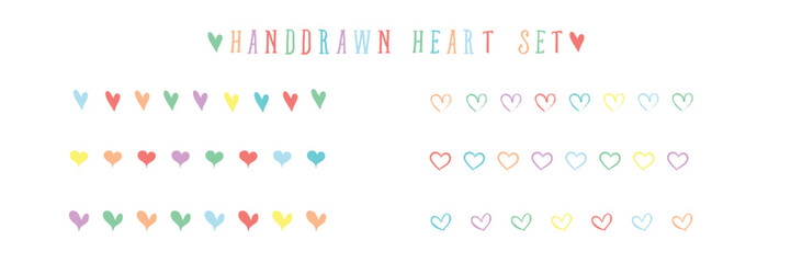 Hearts hand drawn vector icon design template