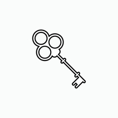 Vintage Key Icon. Access or Security Symbol - Vector.