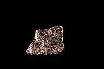 copper ore isolated on black background, used in industrial metal production, metallurgical industry