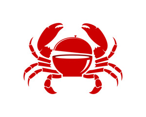 Crab with red bowl inside