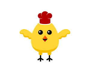 Little chicken with chef hat on it