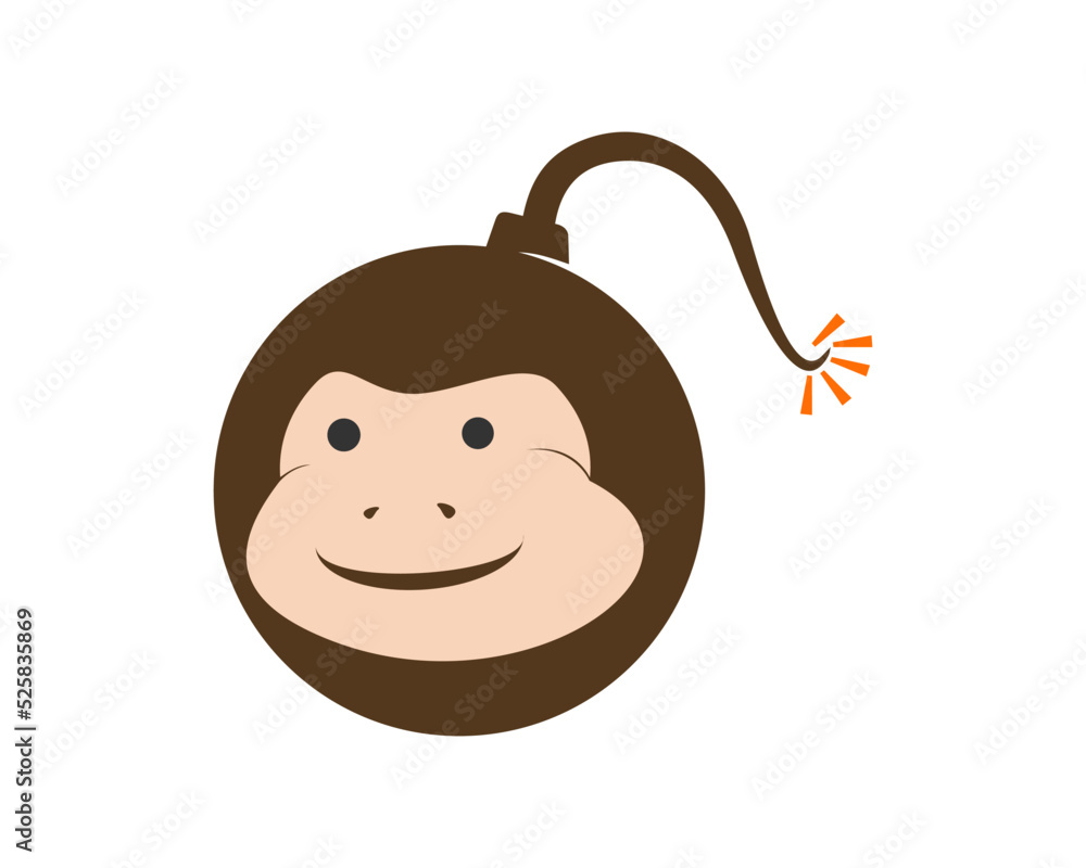 Canvas Prints circle bomb shape with monkey inside