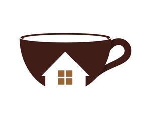 Mug with home shape inside