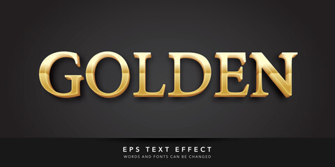 golden 3d editable text effect
