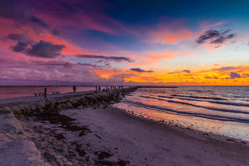 Colorful Sunrise at Jetty Park, Fort Pierce, Florida
