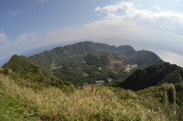 Remote and isolated hidden island Aogashima island in Tokyo, Japan
