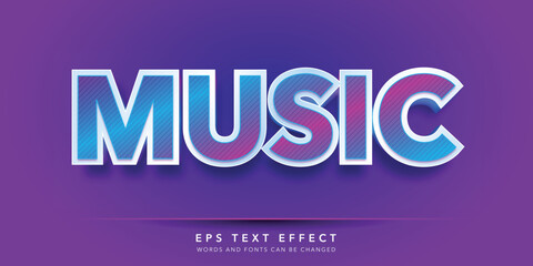 music 3d editable text effect