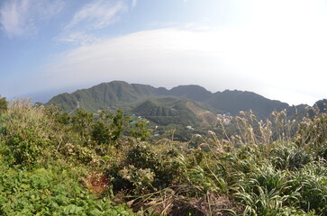 Remote and isolated hidden island Aogashima island in Tokyo, Japan
