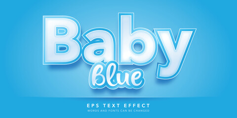 baby blue 3d editable text effect