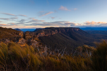 Beautiful sunset view at Blue Mountains, Sydney, Australia.