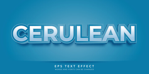 cerulean 3d editable text effect