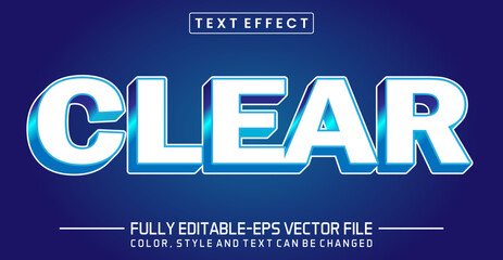 Clear editable text style effect. editable font vector file