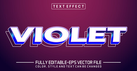 Violet editable text style effect. editable font vector file