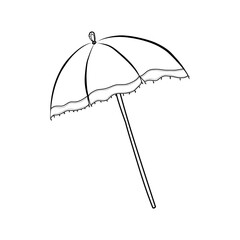 Summer beach umbrella, umbrella isolated on white background