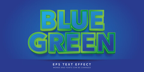 blue green 3d editable text effect