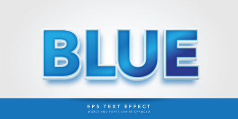 blue 3d editable text effect