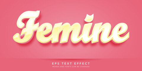 femine 3d editable text effect