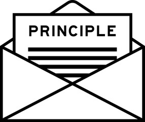 Envelope and letter sign with word principle as the headline