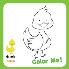 Kids coloring animal page for preschool. Educational printable worksheet. Motor skills for children.