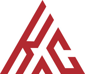 KC logo alphabet letter icon forming a triangle and arrow