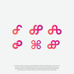 simple infinity modified flat logo icon templates vector