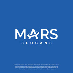 Astronomical logo design. Planet Mars