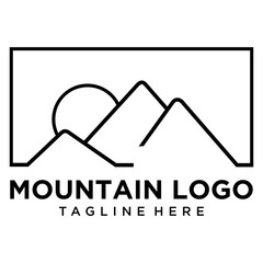 Mountain Mono Line Logo Design