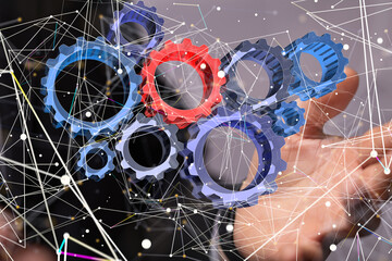 Gear With Success Concept digital.