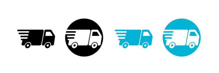 Fast shipping delivery truck icon for web or app. flat style - stock vector.	