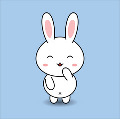 Fototapeta na wymiar kawaii cute bunny vector design illustration line art