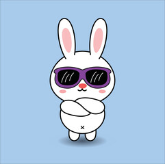 Fototapeta premium kawaii cute bunny vector design illustration line art