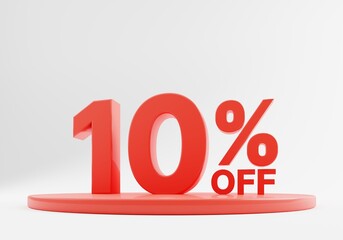 Sale discount set product emblem with percentage sell-off 3D illustration
