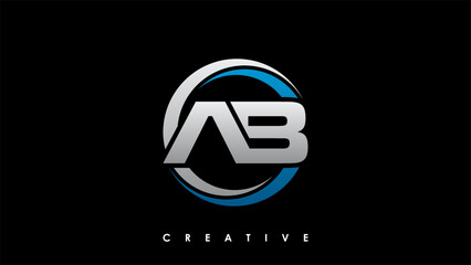 AB Letter Initial Logo Design Template Vector Illustration
