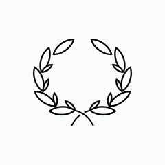 Wreath Icon. Champion Symbol - Vector. 