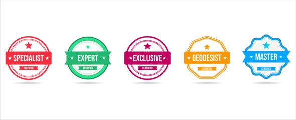 Collection of certified badge vector template  
