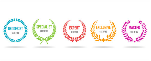 Collection of certified badge vector template  