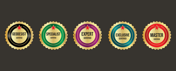 Collection of certified badge vector template  