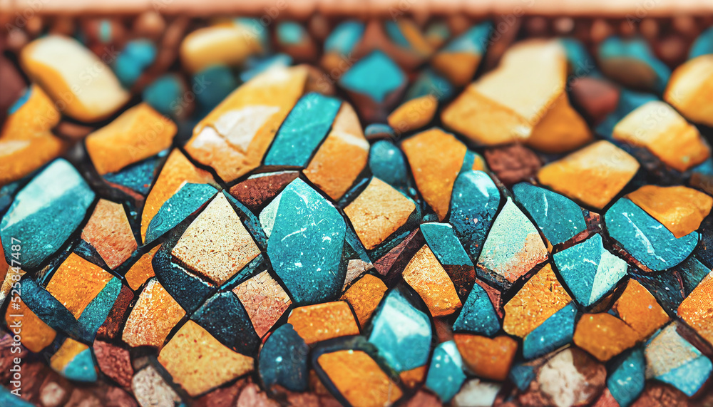 Poster 3d render abstract colorful stone texture background series design
