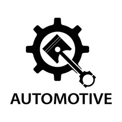 automotive double piston logo silhouette vector icon illustration design