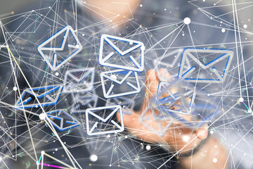 email icons in work space 3d.