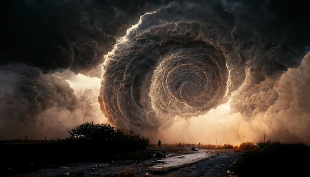 Fantasy portal effect. smoke moving in a circle formation.Science fiction universe exploration.portal to the other dimension, 3d render, Raster illustration.