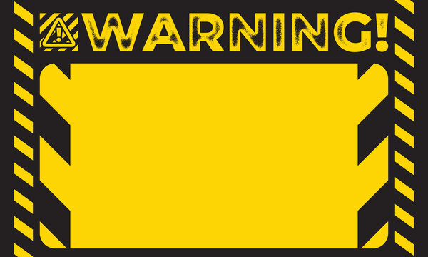 Yellow warning background with black stripes lines