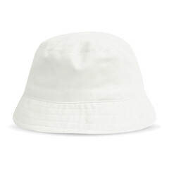 Blank white bucket hat mockup, profile view, Empty textile protection panama or fullcap for hunting mock up.