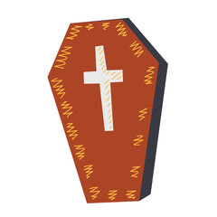 Obraz premium coffin in doodle style, halloween isolated, vector