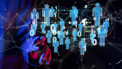 Social network background . Mixed media